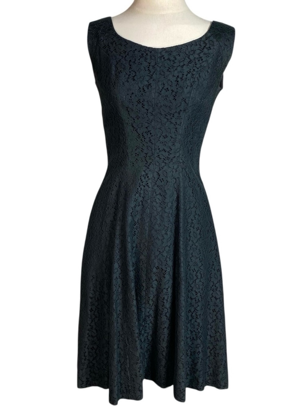Vintage Black Lace Dress Twirling 50s